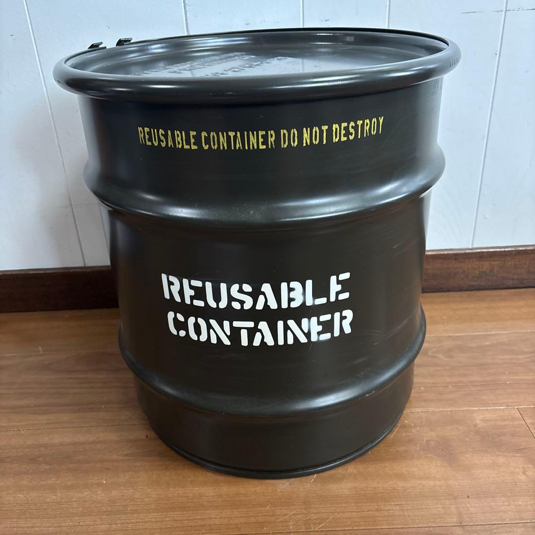 美品　米軍　実物　ペール缶　ドラム缶　ODグリーン　送料無料