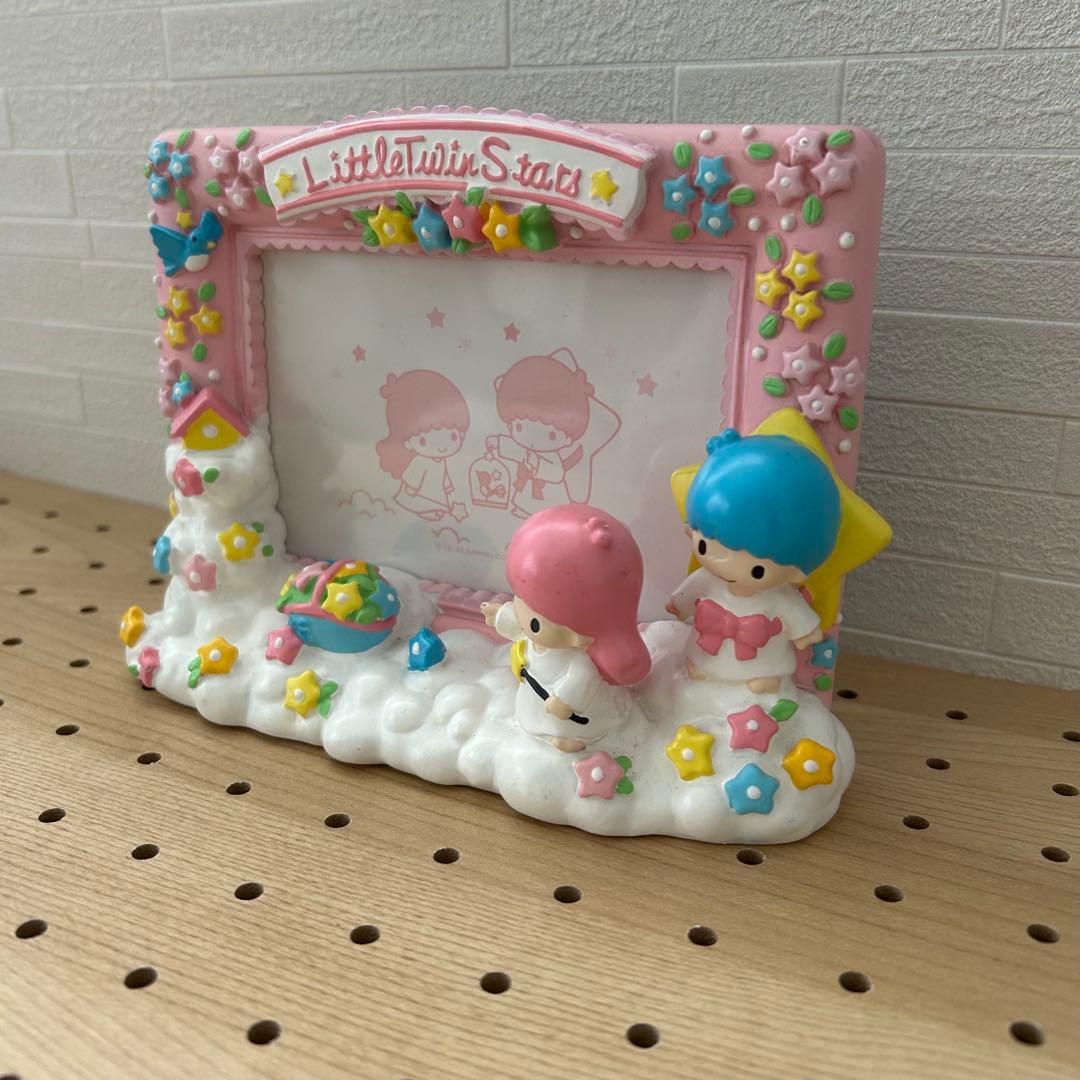 希少★キキララ　L判写真立て　陶器製　昭和レトロ　リトルツインスターズ　サンリオ