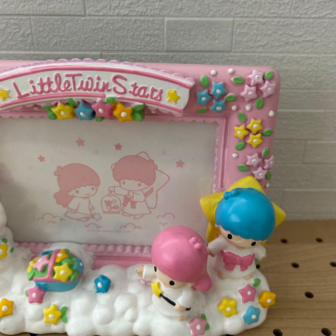 希少★キキララ　L判写真立て　陶器製　昭和レトロ　リトルツインスターズ　サンリオ