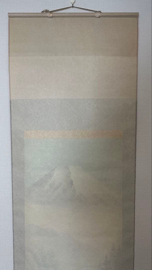 掛け軸 西村千里 風水富嶽發祥図 絹本 希少 軸装 茶道具 掛軸 美品 です。