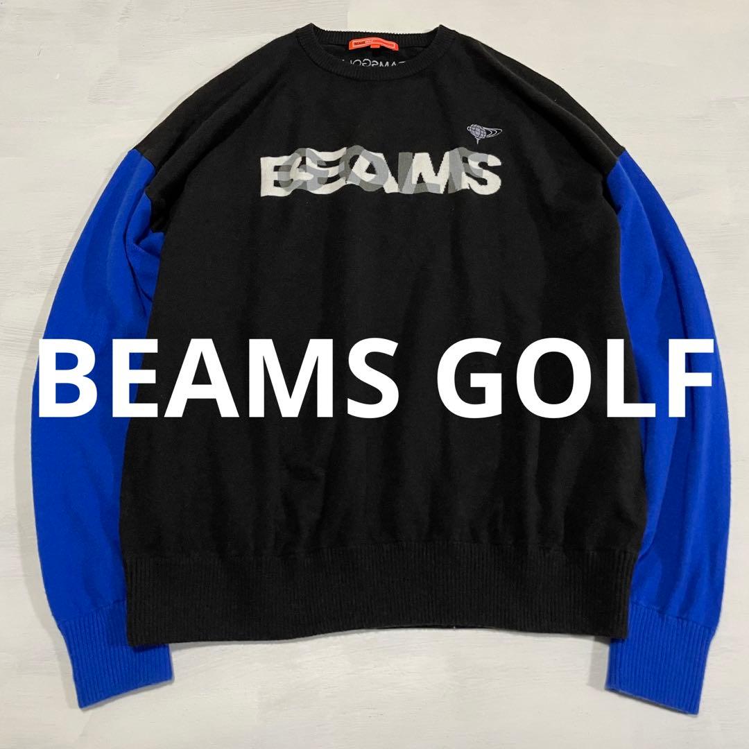 BEAMS GOLF ビームスゴルフ　レイヤーロゴ クールネック セーターM