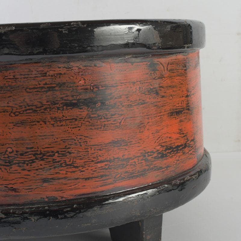 時代古民具　漆塗　三足桶　M　9839A