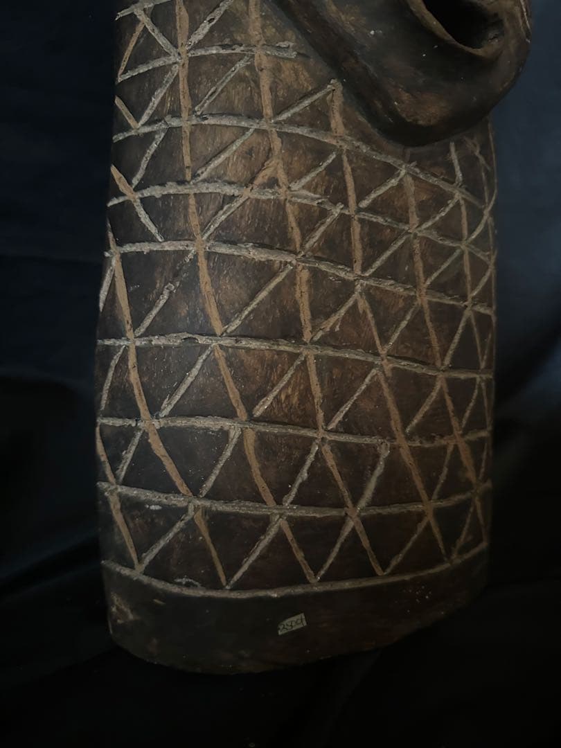 アフリカ コンゴ 木製 幾何学紋様 仮面／アンティーク／マスク