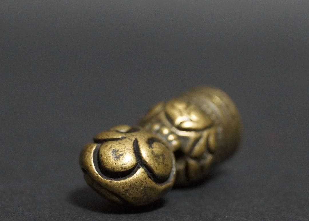 オールドチベッ仏教トクチャ 銅製印章 法螺貝文 お守り 緒締玉 提げ物 装飾品