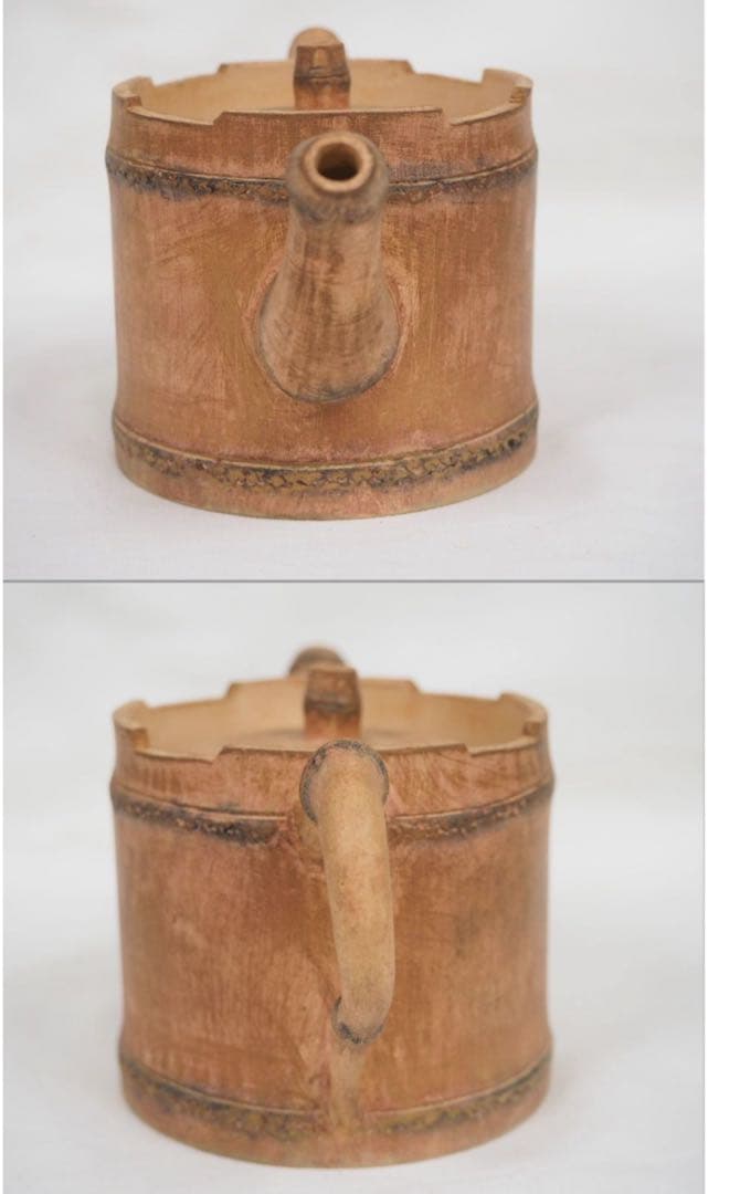 送料無料　作家物　白泥竹形急須・杯セット 未使用　煎茶道具