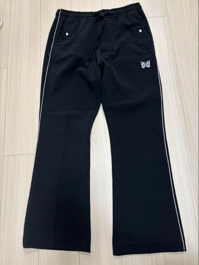 Needles パイピング フレア パンツ カラー ブラック×ピンク