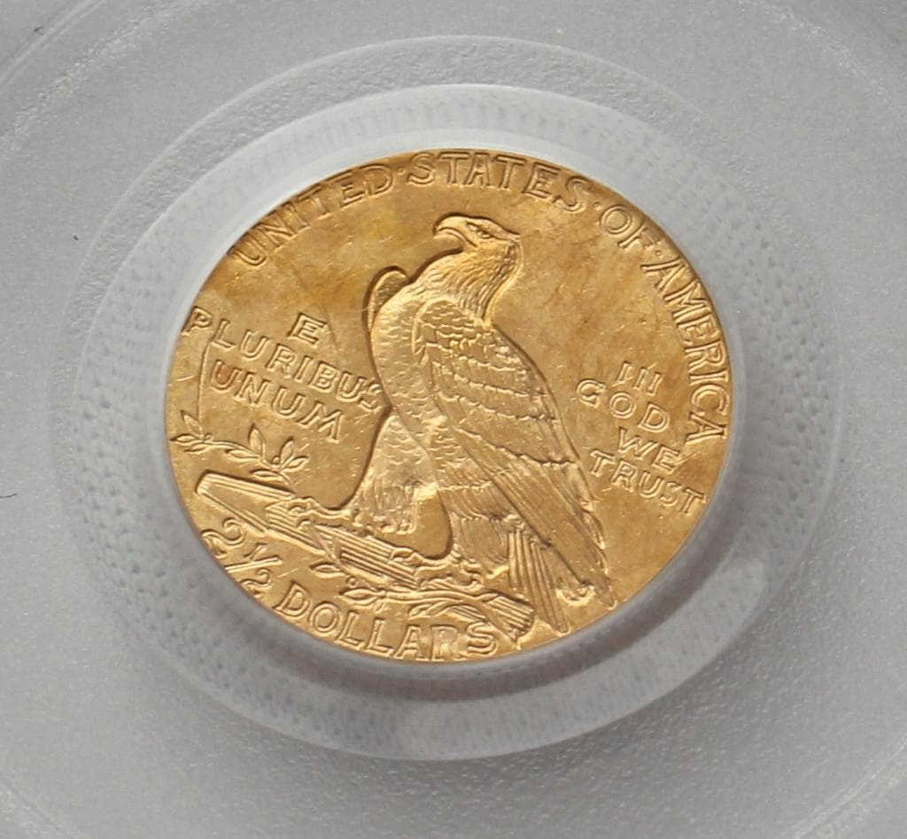 1929年 米国 インディアンヘッド ＄2.5クオーター金貨 PCGS MS62