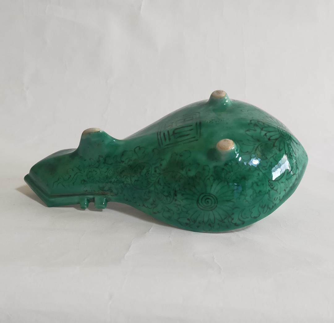 古九谷吉田屋青九谷琵琶形三足盛付皿