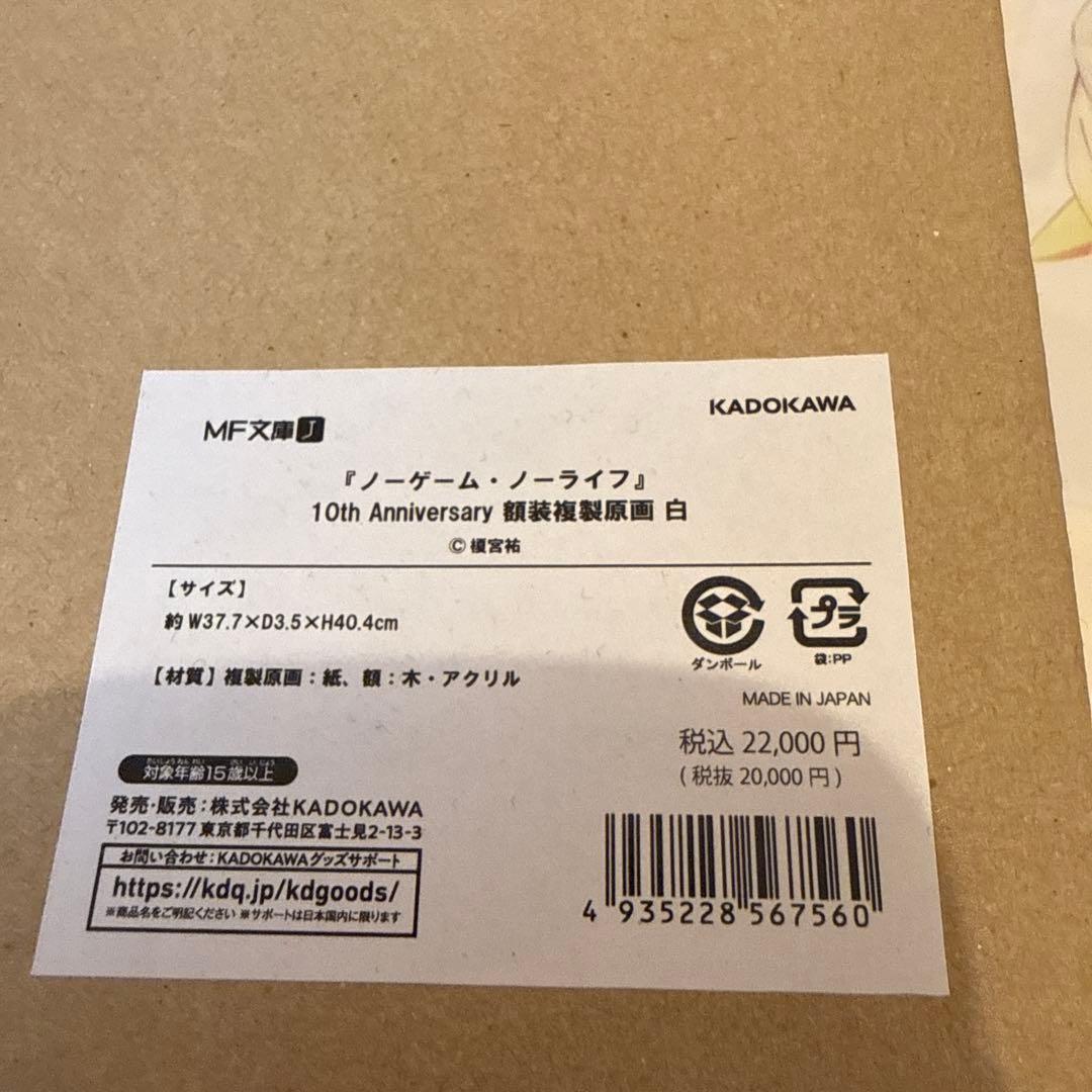 【最終値下げ】ノゲノラ 10th Anniversary 鑑賞複製原画 白