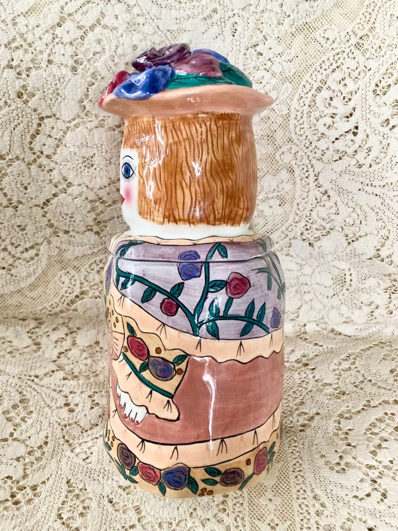 最終価格　貴重ヴィンテージ　米Susan paley 可愛い♪陶器クッキージャー