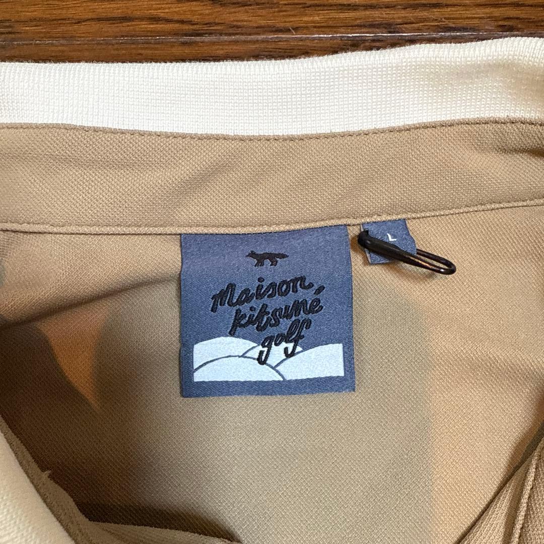 しゅうMaison Kitsuné Golf 長袖ポロシャツ ベージュ