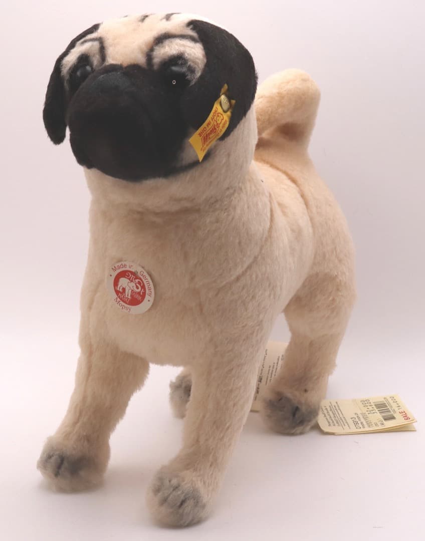 STEIFF パグ 犬のぬいぐるみ タグ付き 約30cm