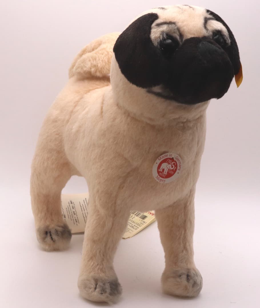 STEIFF パグ 犬のぬいぐるみ タグ付き 約30cm