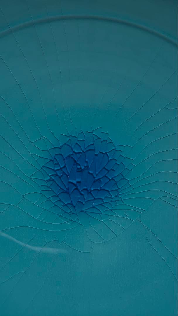 (日本工芸会正会員)西山勇作　【天青瓷線文深鉢】　美術展出品作品　一点もの