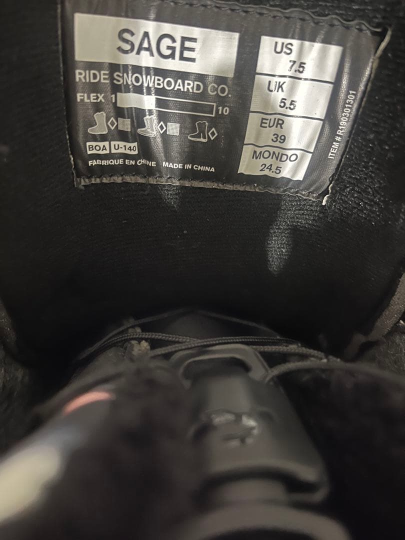 新品同様！超美品！超軽量！RIDE sage 24.5cm boa ダイヤル