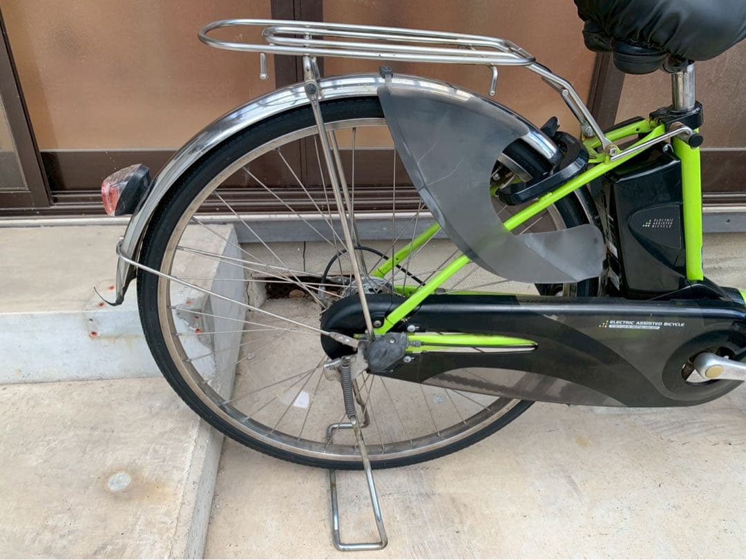 電動自転車　No.6802 パナソニック ビビDX 26インチ 黄緑　神戸　大阪