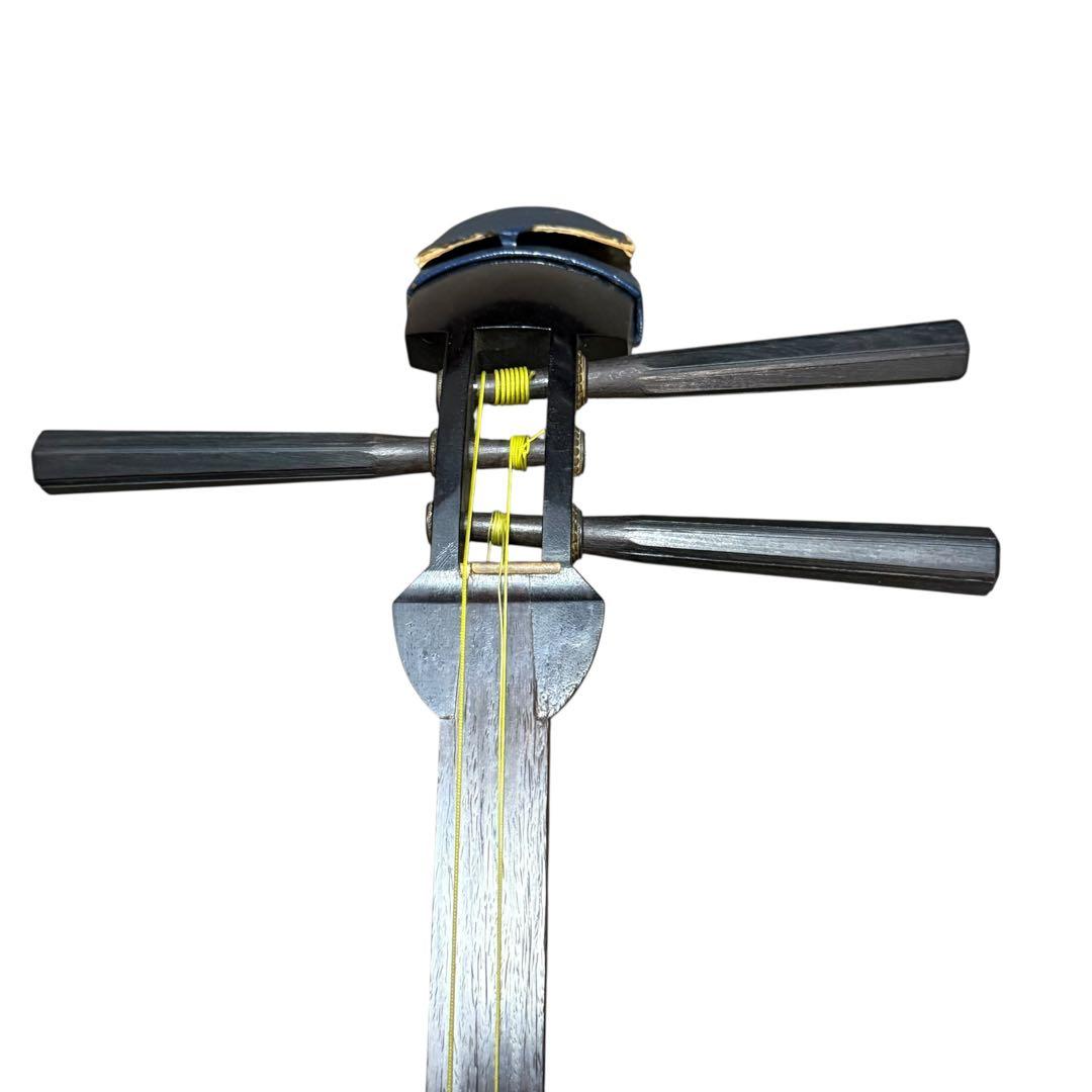 【銘あり一点物】三味線 ケース付き 皮破れあり