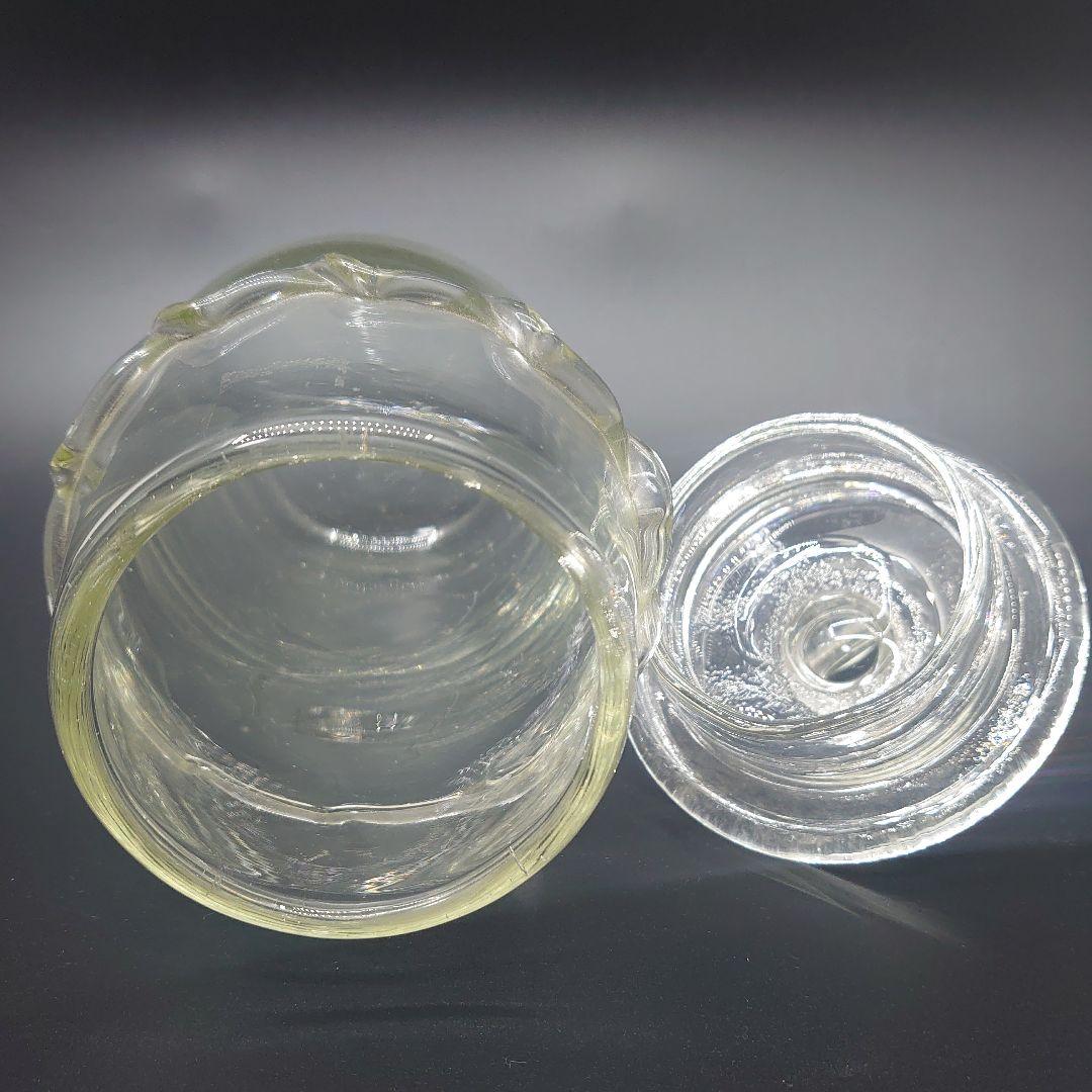 【倉敷ガラス】小谷眞三作 吹きガラス クリア蓋付き瓶