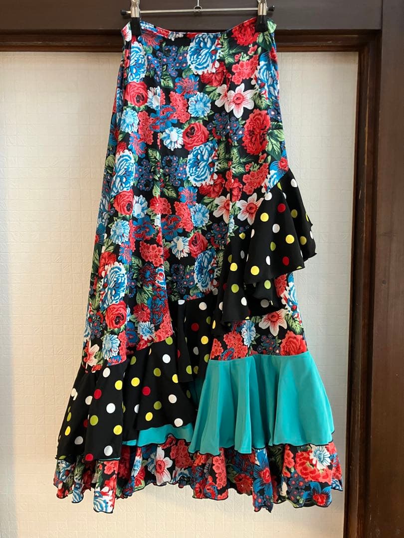 イベリア　HERMOSA フラメンコ　ファルダ　スカート　花柄