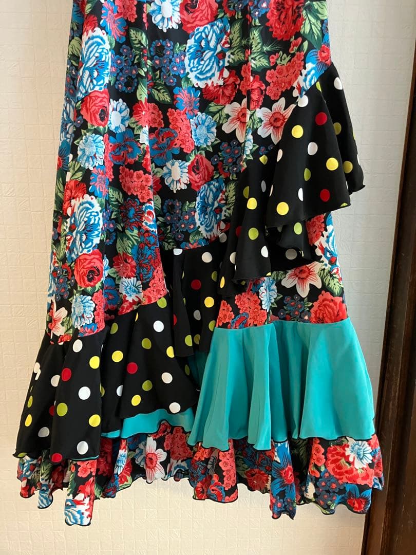 イベリア　HERMOSA フラメンコ　ファルダ　スカート　花柄