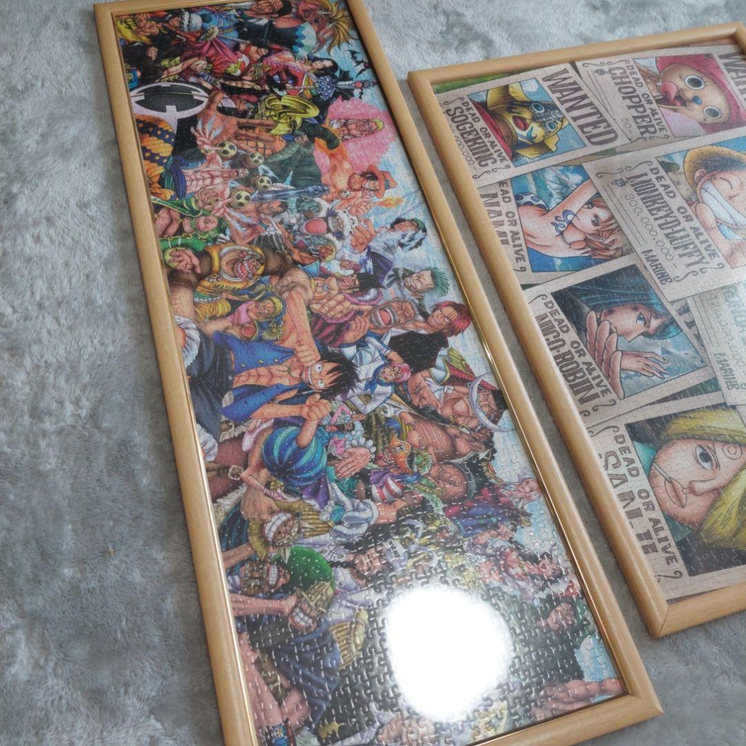 ✨️ワンピースパズル✨️完成品2個　額縁付き　尾田栄一郎先生　ルフィ　アニメ