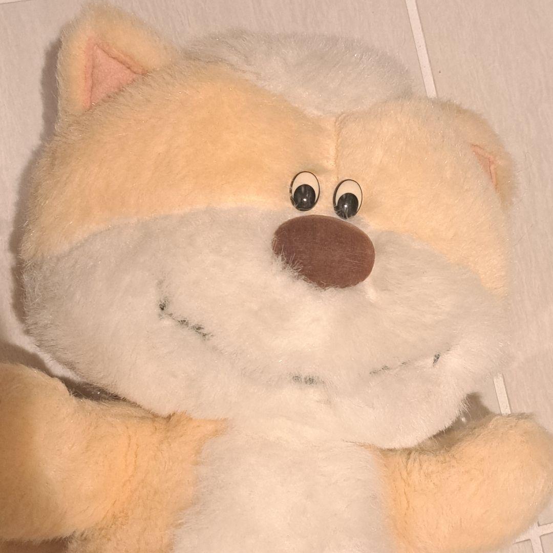 昭和レトロな猫のぬいぐるみ クリーム色 ヴィンテージ　ビンテージ　アンティーク