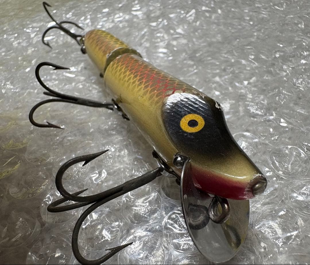 ヘドン　ジョイントバンプ　ウッド　1950s 金目　オールドルアー　希少