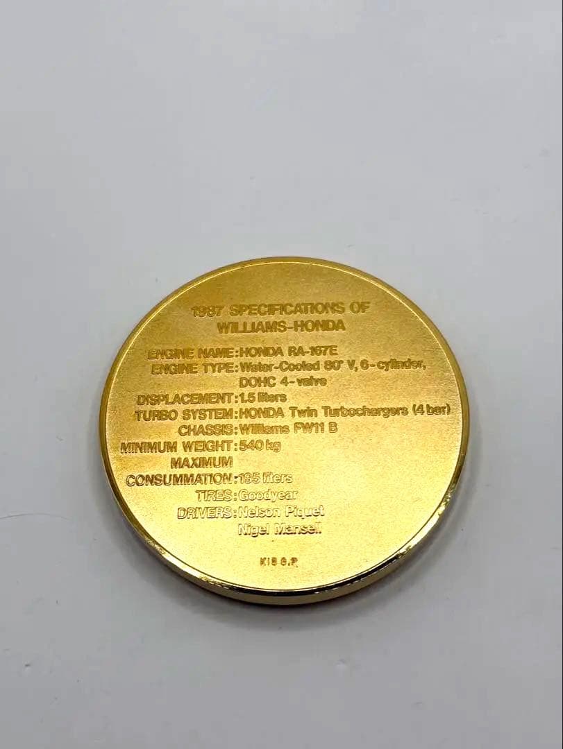 ホンダF1 記念メダル　ワールドチャンピオン