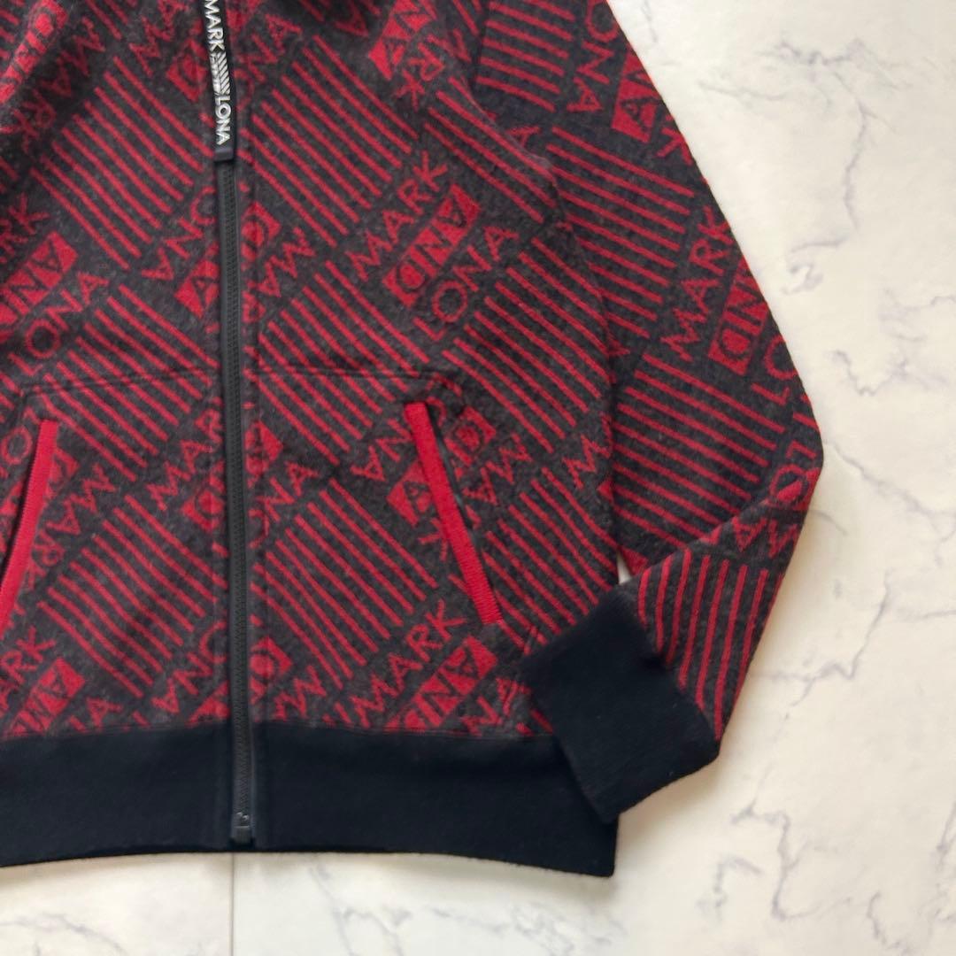 マークアンドロナ リバーシブル ジップブルゾン ニット スカル パーカー 50
