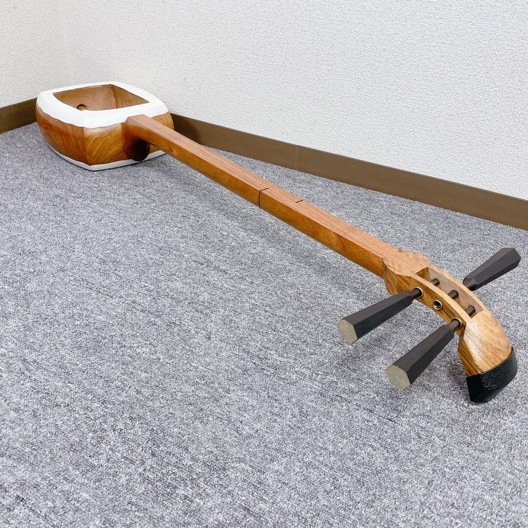 三味線 太棹 丸打胴 1本溝 人工皮 和楽器