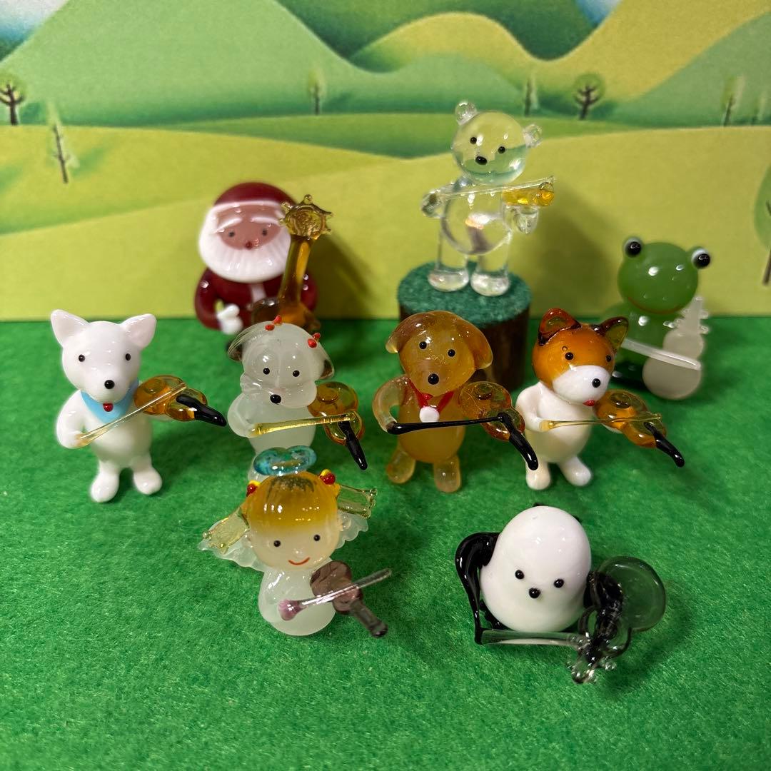 チェロとバイオリン　ガラス細工　ミニチュア