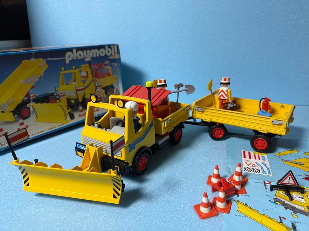 プレイモービルplaymobil3454工事車両ブルドーザー ダンプカー 激レア