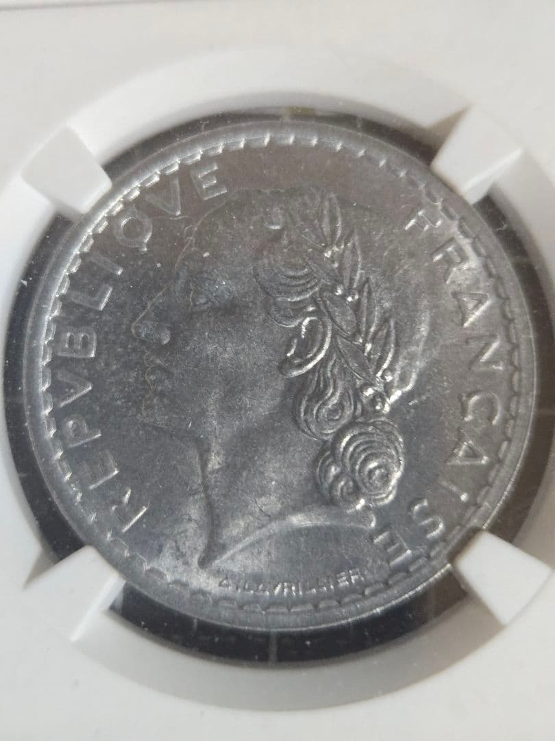 1949年 フランス 5フラン NGC MS 64 古銭 銀貨 SV900