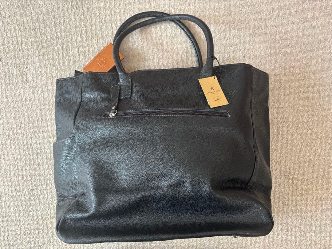 Lahella golf ブラックレザートートバッグ