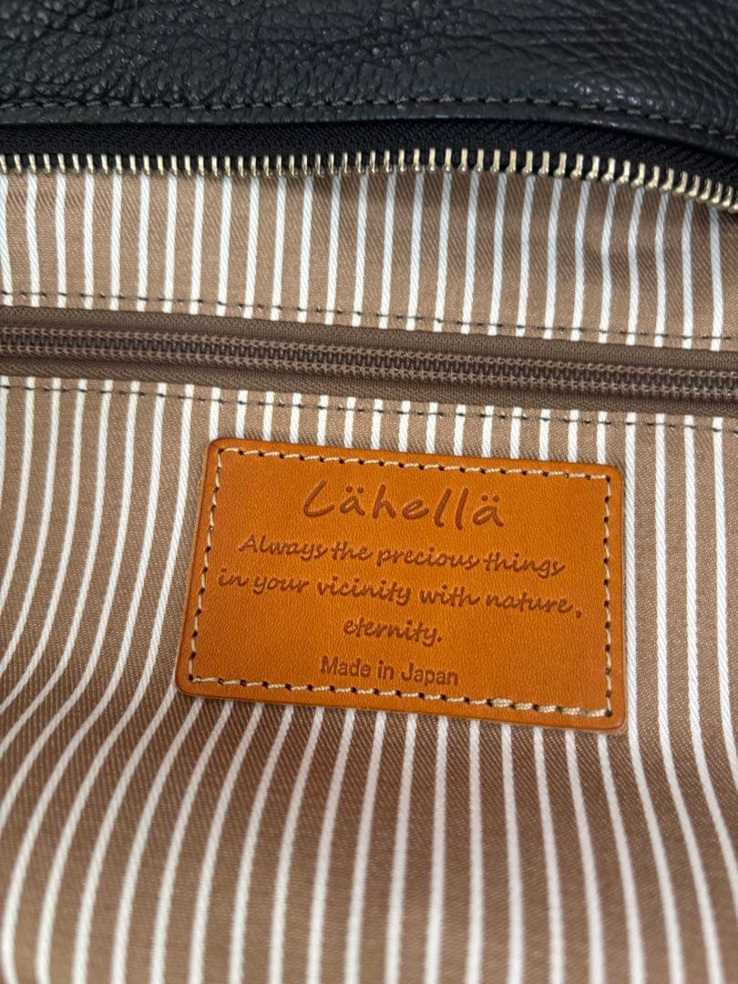 Lahella golf ブラックレザートートバッグ