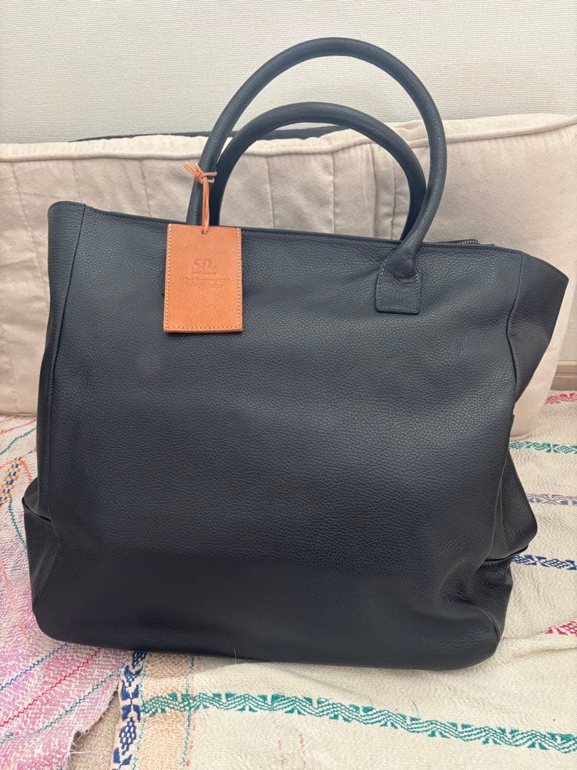 Lahella golf ブラックレザートートバッグ