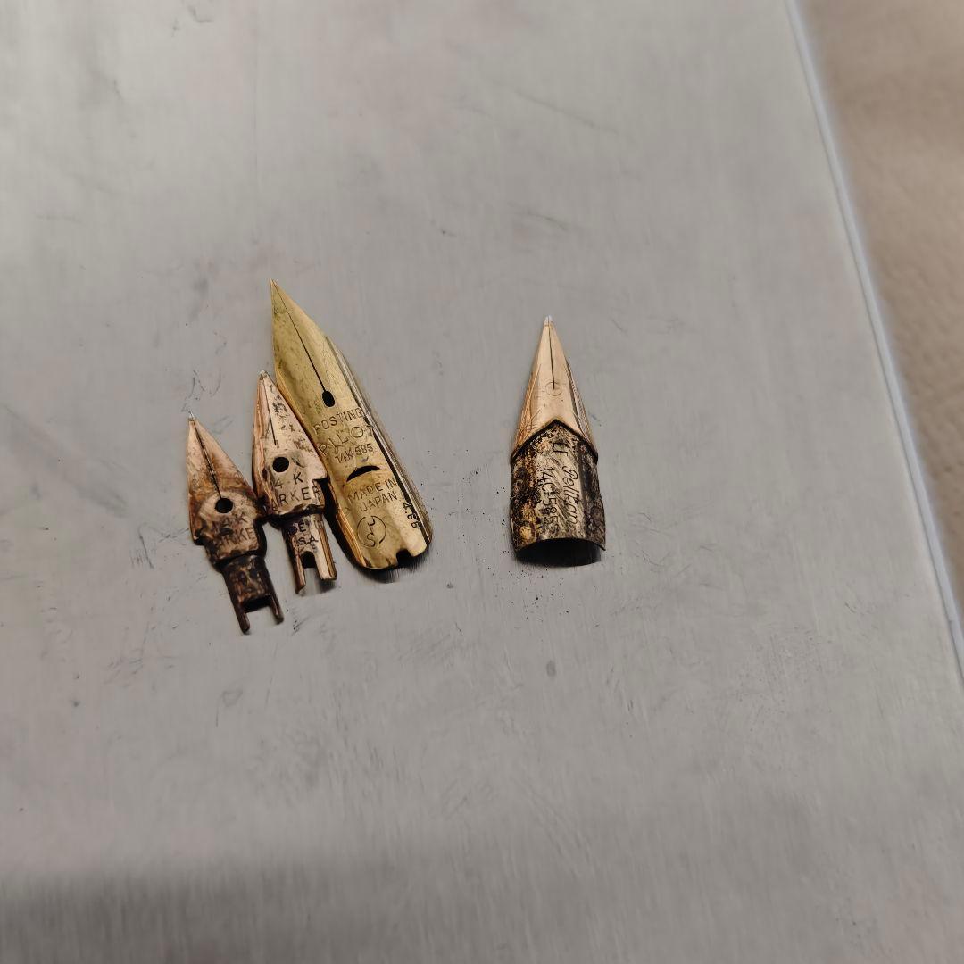 万年筆 ペン先のみ まとめ 18k,14K,10k刻印 約2.34g