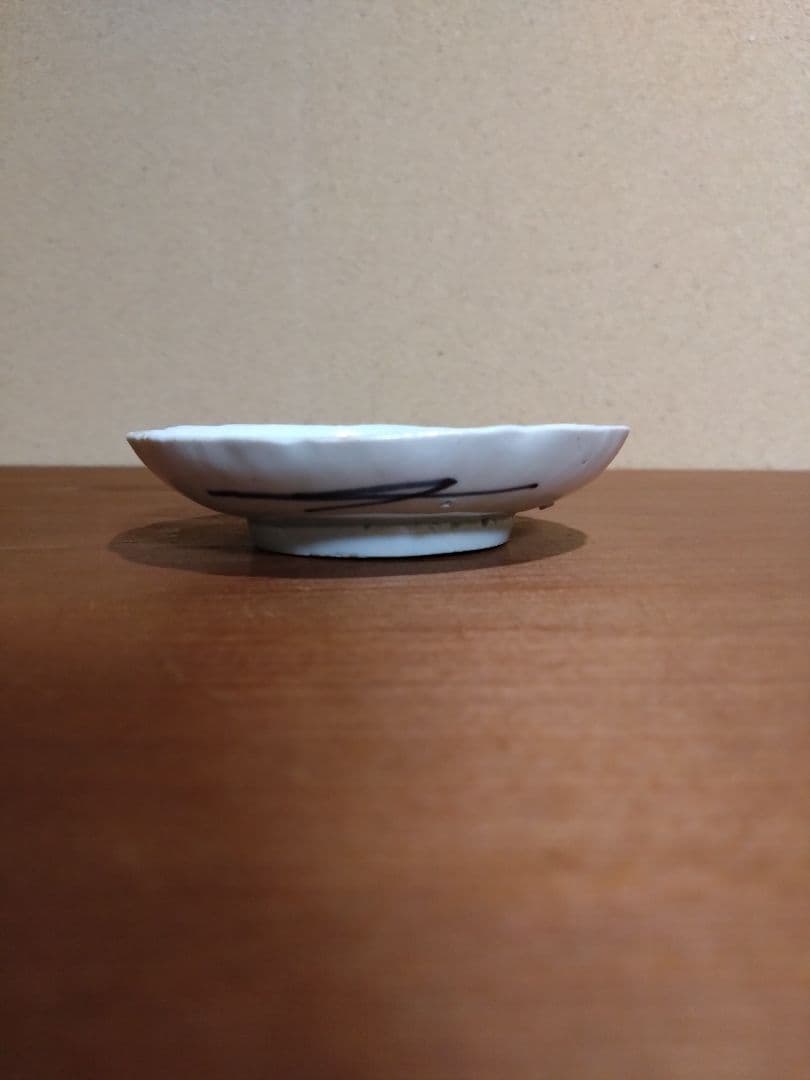 古伊万里 蒟蒻印判 花紋 輪花平盃 小皿