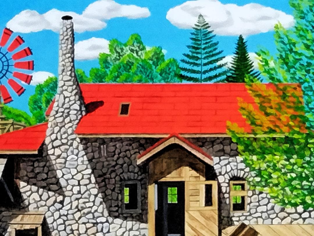 ★北の国から「吾郎の造った石の家」Ⅱ・肉筆油彩画・F6キャンバス