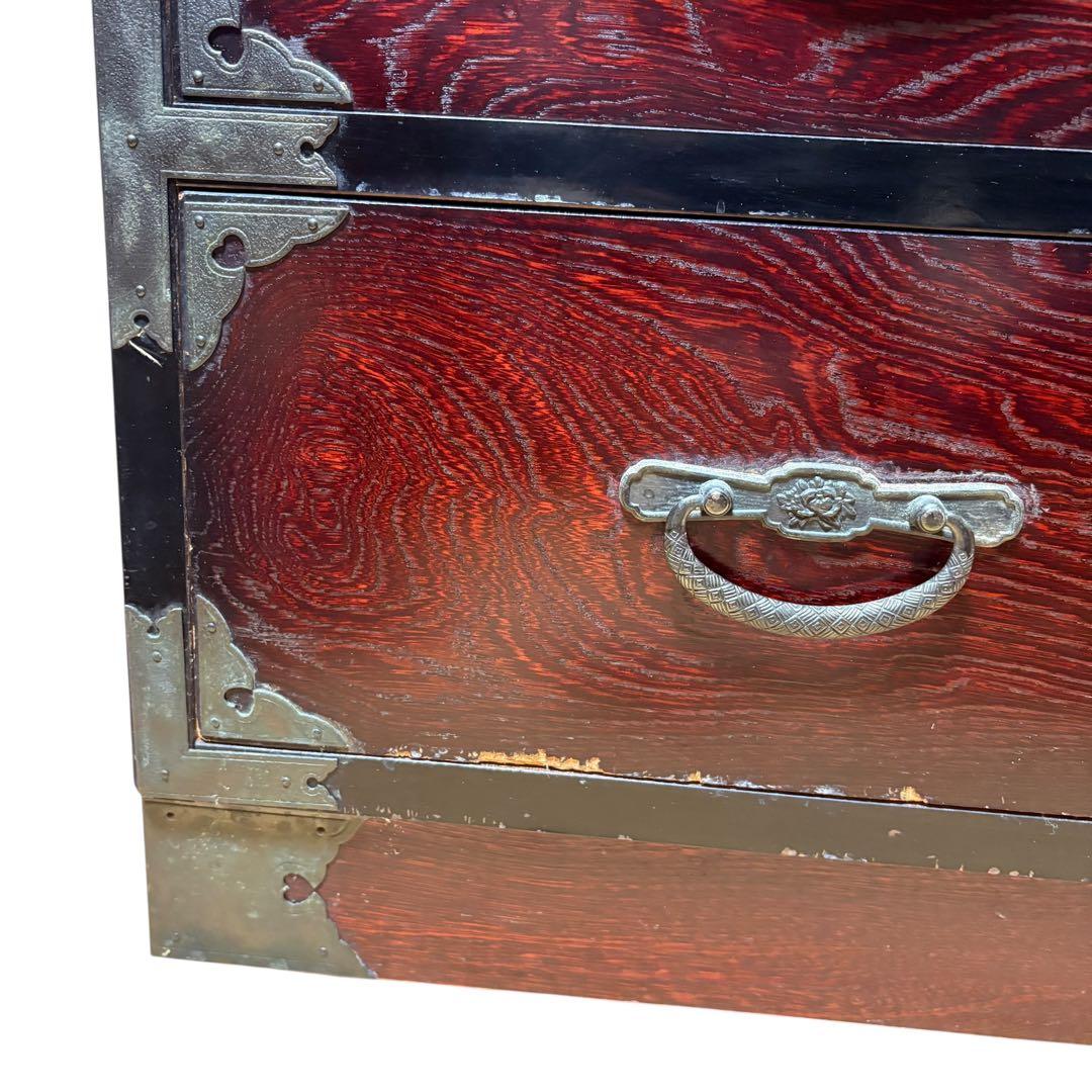 昭和レトロ　和箪笥 時代箪笥 和箪笥　金具付き 木製　民芸家具 アンティーク調