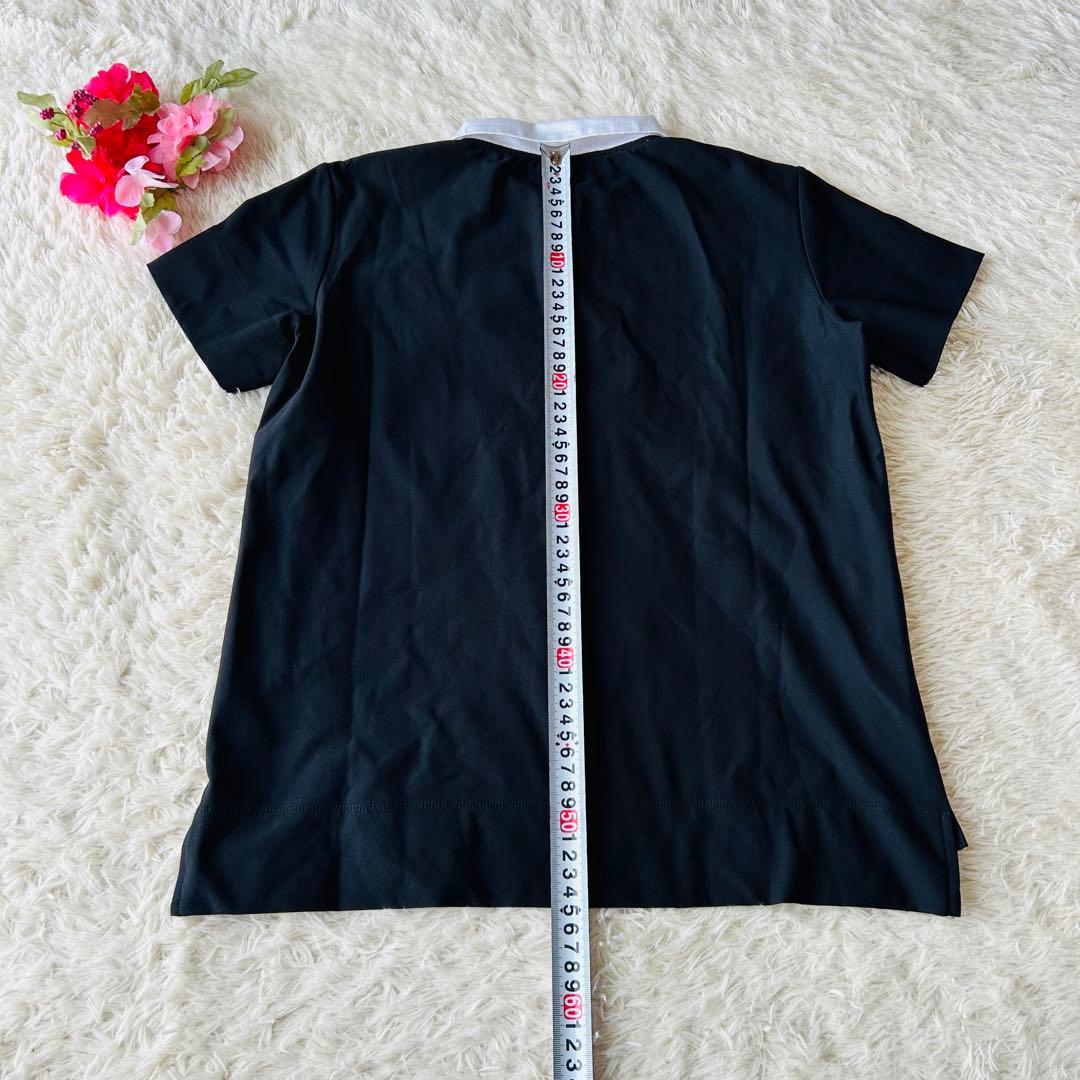 【美品】アルチビオレディース 半袖ポロシャツ 36（S）黒ブラック ロゴ入り
