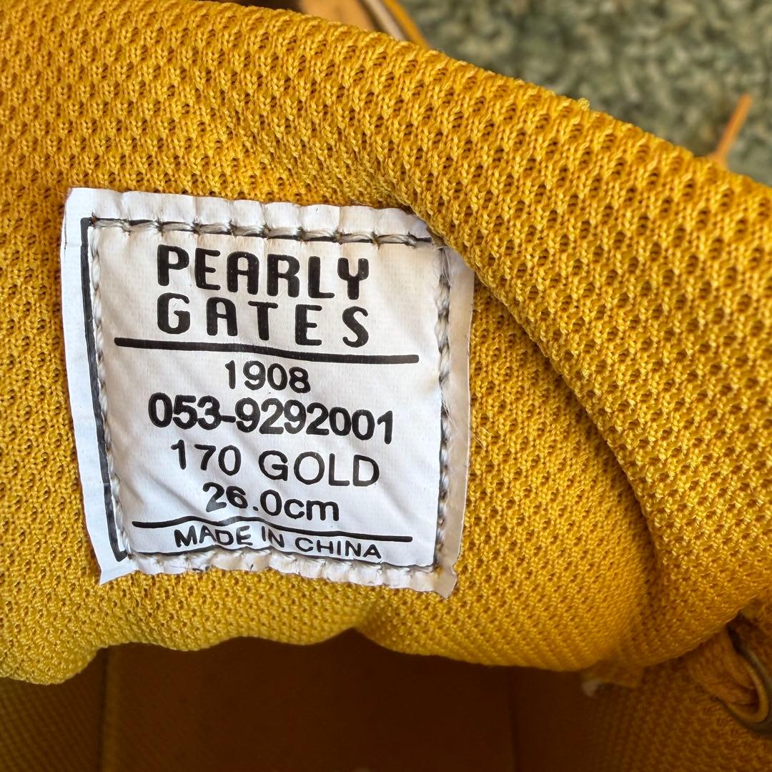 パーリーゲイツ ハイカット ゴルフシューズ　ゴールド 26.0