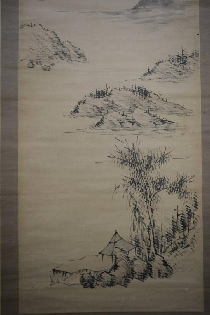 真作/貫名海屋/江山画賛/布袋屋掛軸HF-177