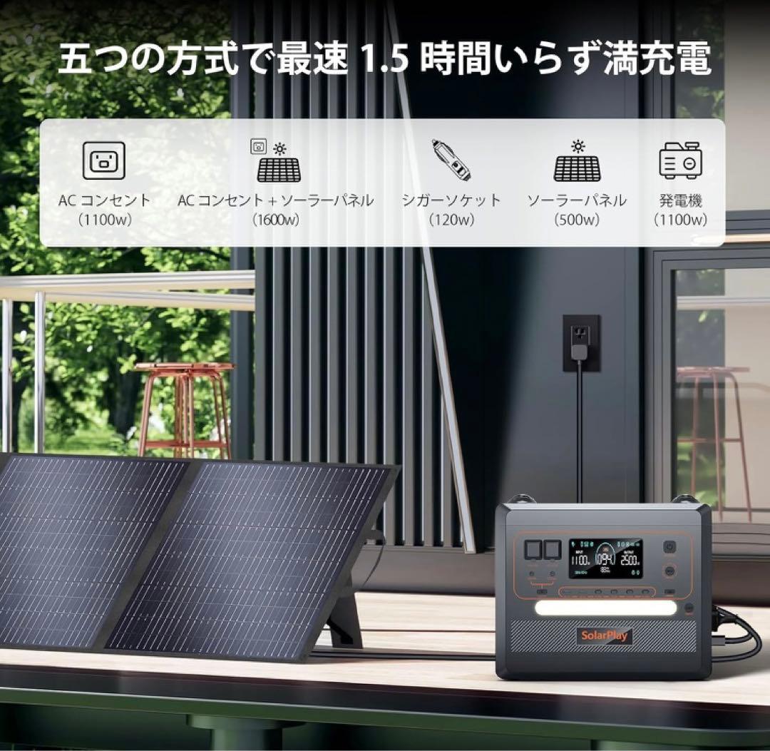 m*n様 SolarPlay ポータブル電源 2300Wh 14ポート