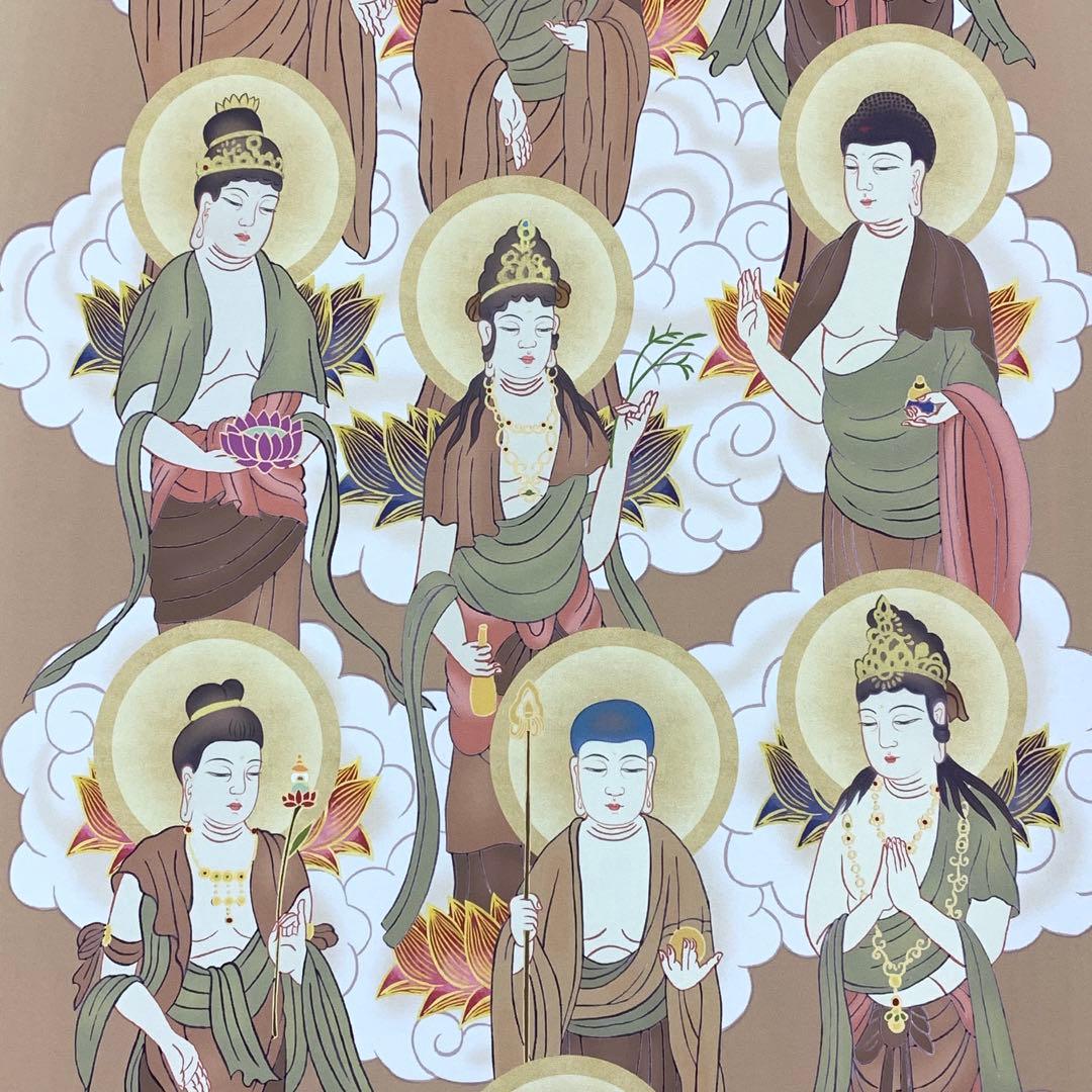 掛軸 山村観峰 十三佛 紙箱 仏事 仏様 仏像 極楽浄土 複製1-1-6