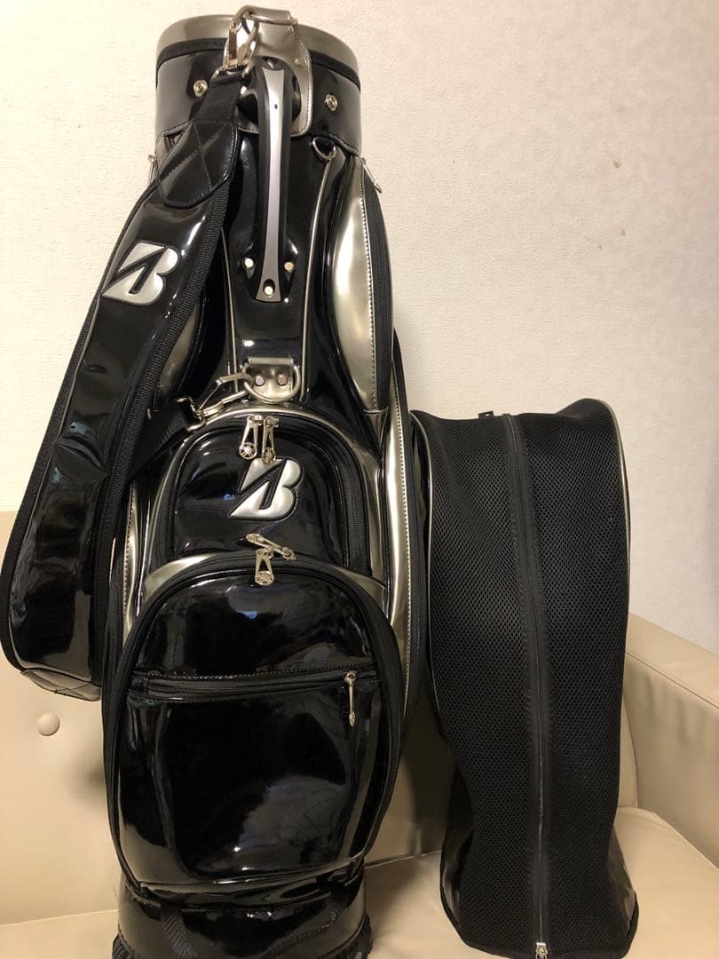 【送料込み】廃盤希少　ブリヂストン 総エナメルモデル　キャディバッグ　ブラック