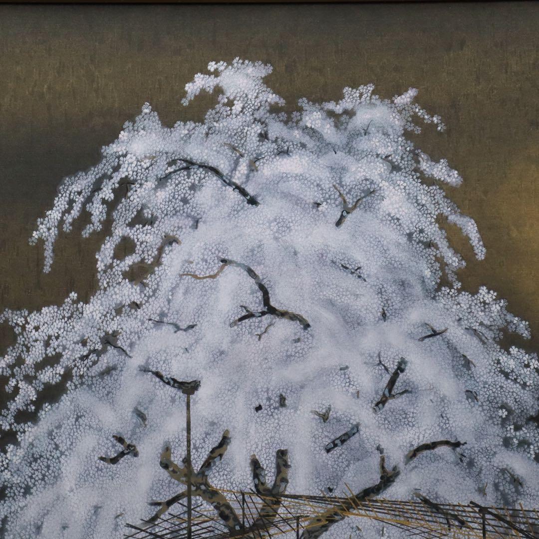 加山又造 『夜桜』 木版画 タトウ箱付