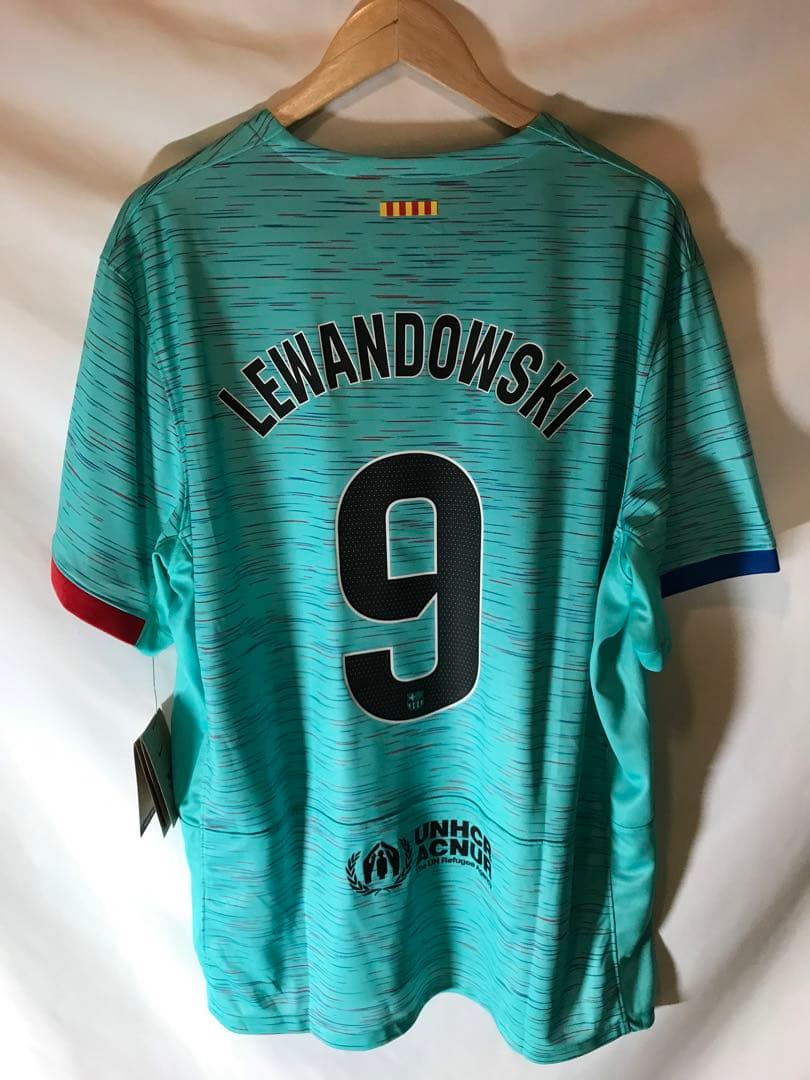 新品正規品NIKE FCバルセロナ「9」レヴァンドフスキ 半袖2XLユニフォーム