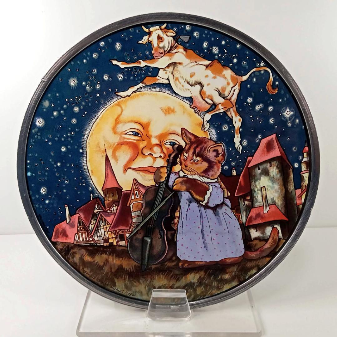 マイケル・ハーグ ステンドグラス マザーグース 猫と月と牛 グラスマスターズ社