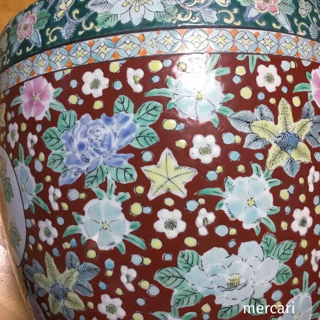 伊万里焼 十錦手 松竹梅牡丹紋様 火鉢 /骨董/時代物